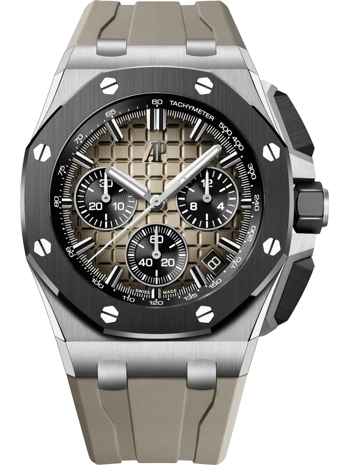 🔥limited-time offer! Brown Rubber Strap - 904L Steel - QUARTZ - 43mm