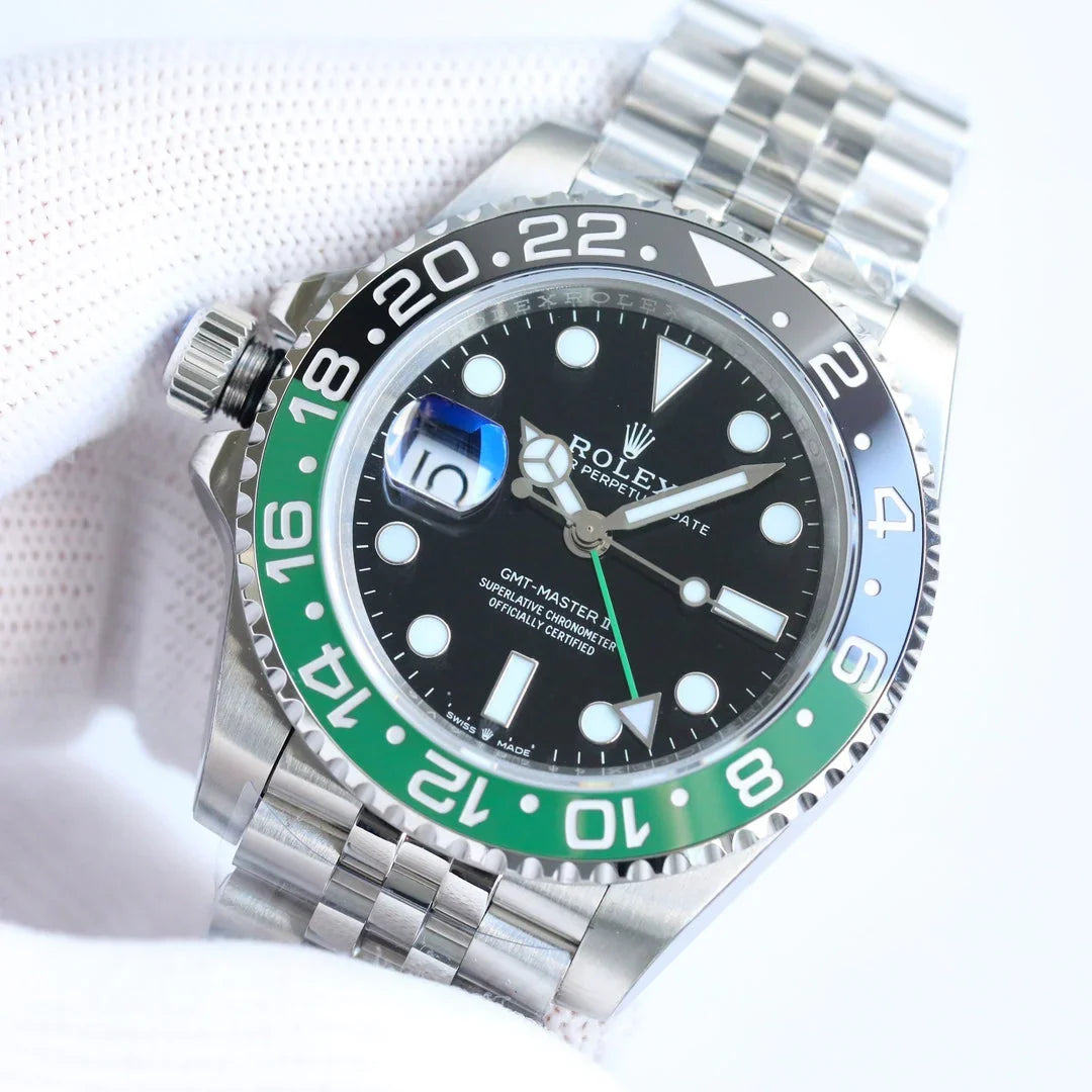 Black Green - Silver 904L Steel - 40mm