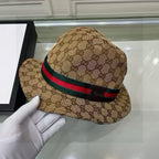 Red and green woven fisherman's hat