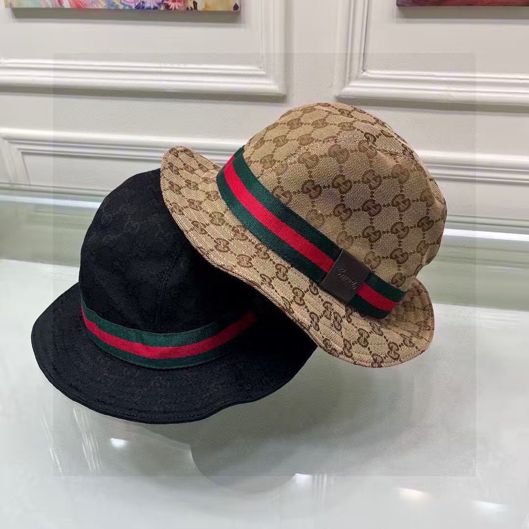 Red and green woven fisherman's hat