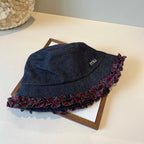 New lace denim fisherman hat