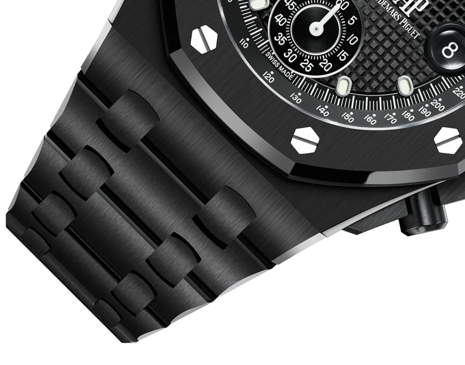 L Size -Black OFFs - 904L Steel - Quartz -Chronograph- 43mm