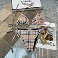 New plaid split swimsuit