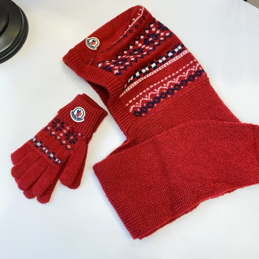 New Classic Scarf Hat Glove Set