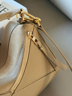 Matte leather patchwork color geometric bag cowhide