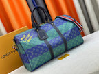 Blue green flower travel bag