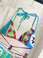 New Split Printed Swimsuit