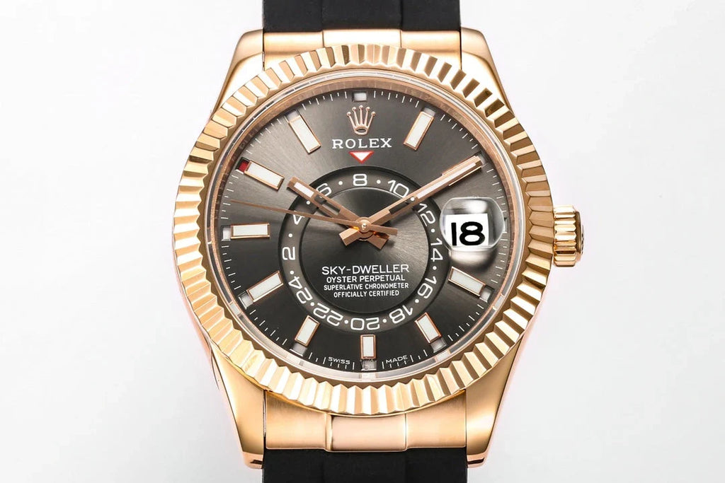C-Factory -Grey Rosegold - Black Rubber - Automatic - 42mm