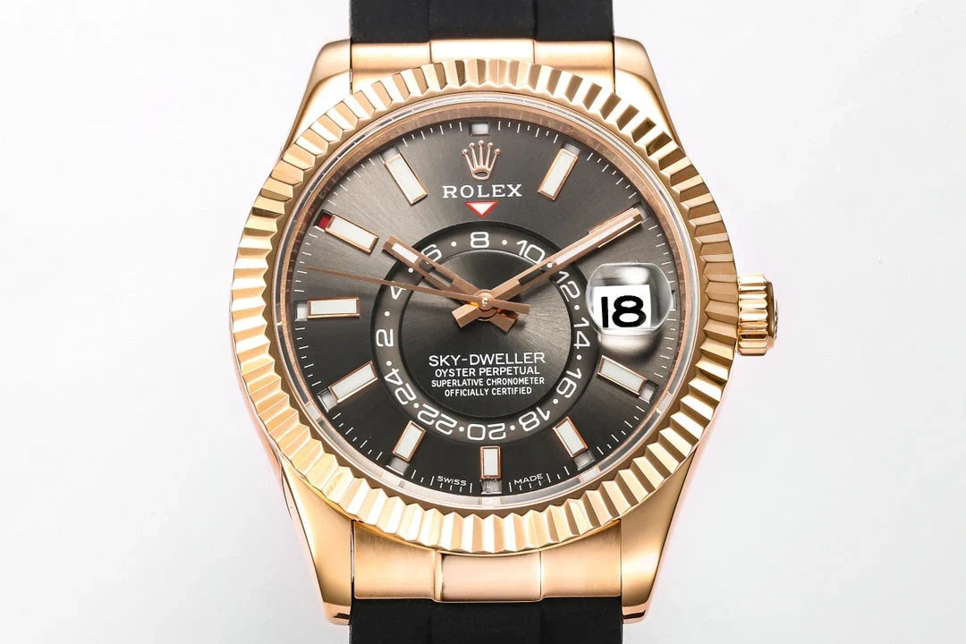 C-Factory -Grey Rosegold - Black Rubber - Automatic - 42mm