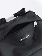 Black recycled nylon shoulder bag armpit bag