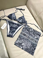 New three piece printed swimsuit