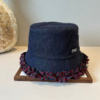 New lace denim fisherman hat