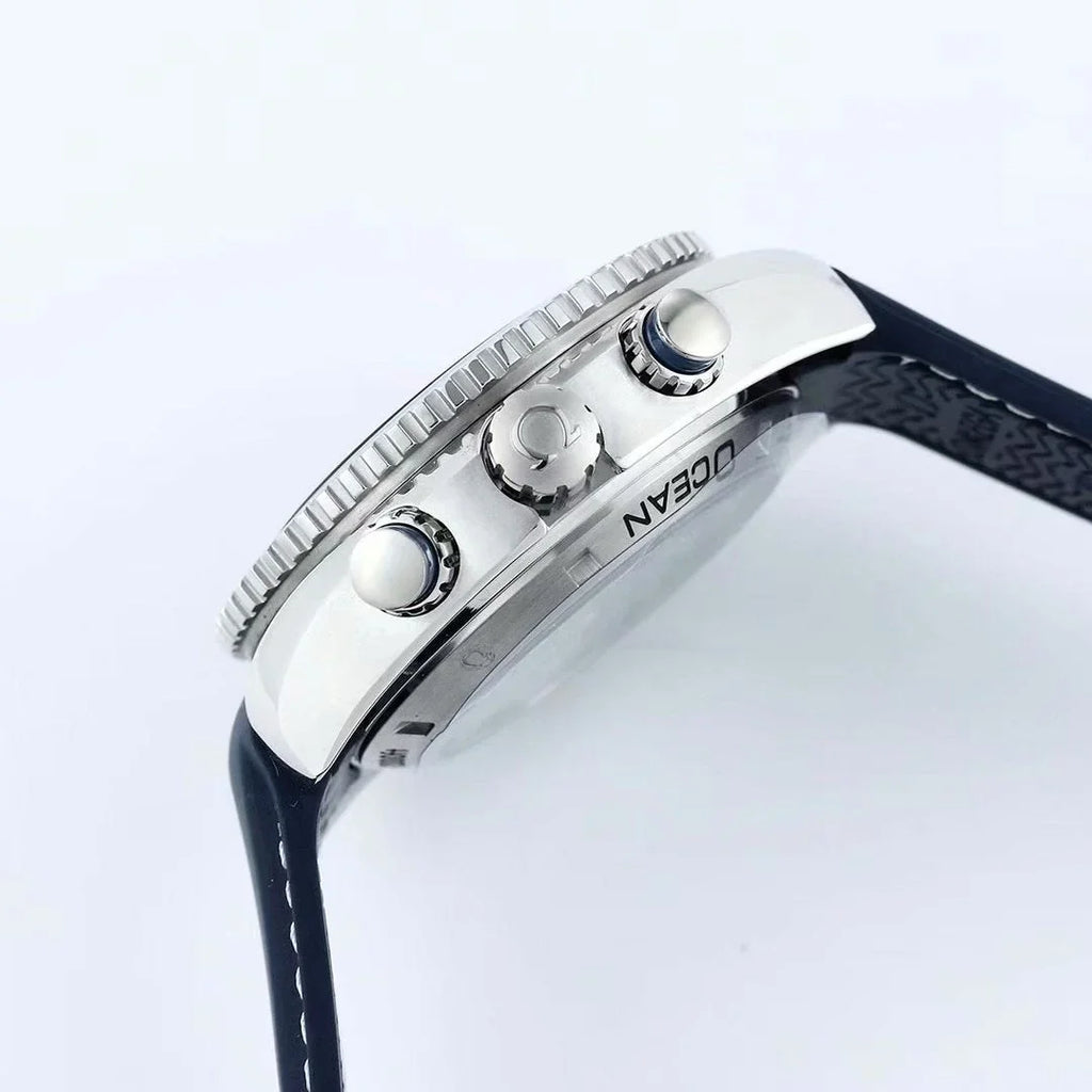 Chronograph - Selfwinding- Blue Leather -  Automatic - 45.5mm