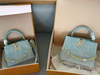 Wrist bag with wrinkled crescent shape