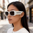 Retro flat frame leaf shaped sunglasses