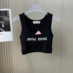 Vibrant Cropped Embroidered Knit Vest