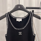 Combed Cotton Hand-crocheted Knitted Vest