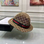 Red and green woven fisherman's hat