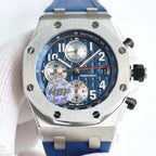 Blue White - Blue Rubber - 42mm