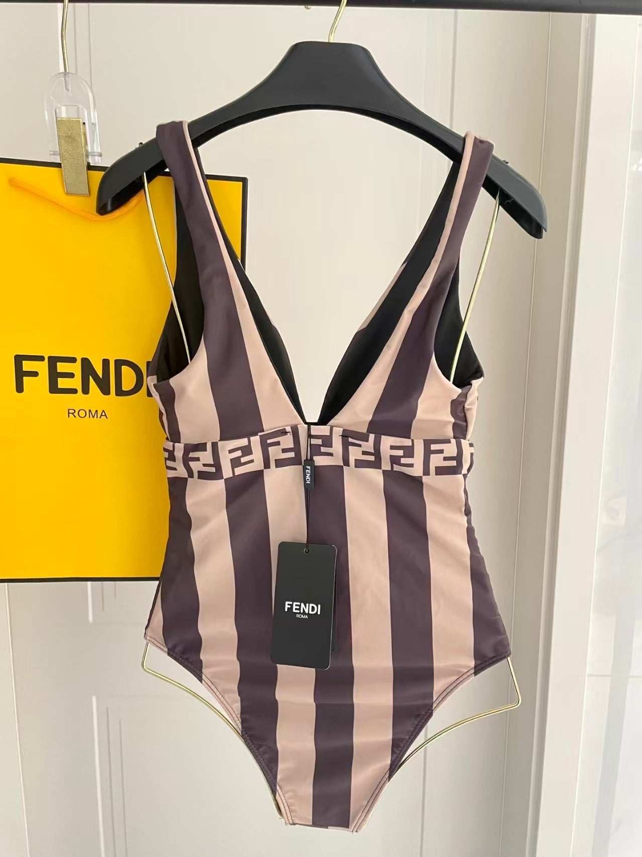 New striped one-piece swimsuit