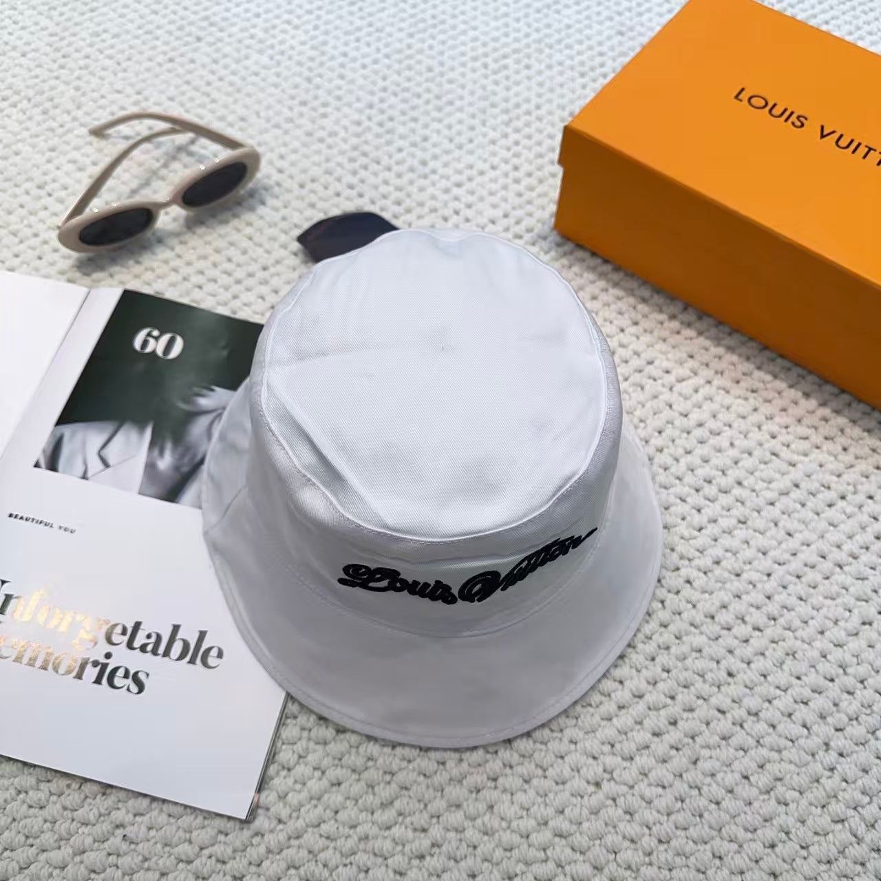 New double-sided embroidered fisherman hat