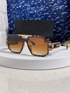Steampunk retro square frame double beam sunglasses