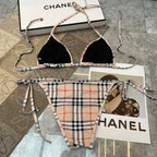 New plaid split swimsuit