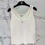 Classic Chain-Embellished Sheer Back Vest