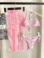 New three piece printed swimsuit