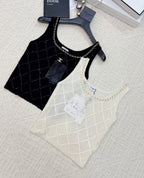 Classic Chain-Embellished Sheer Back Vest