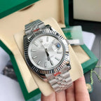 Silver Black Blue - White - 904L Steel - Automatic - 41mm