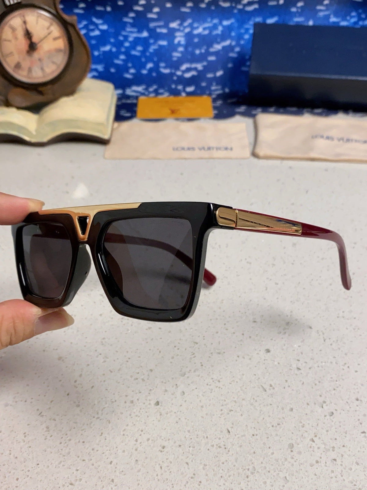New Korean style personalized wide edge thick frame sunglasses