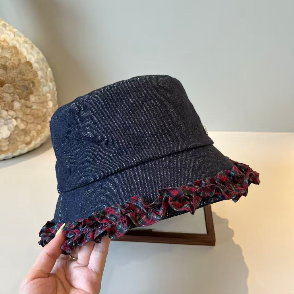 New lace denim fisherman hat