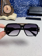 Steampunk retro square frame double beam sunglasses
