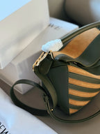 Matte leather patchwork color geometric bag cowhide