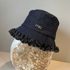 New lace denim fisherman hat