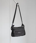 Black recycled nylon shoulder bag armpit bag