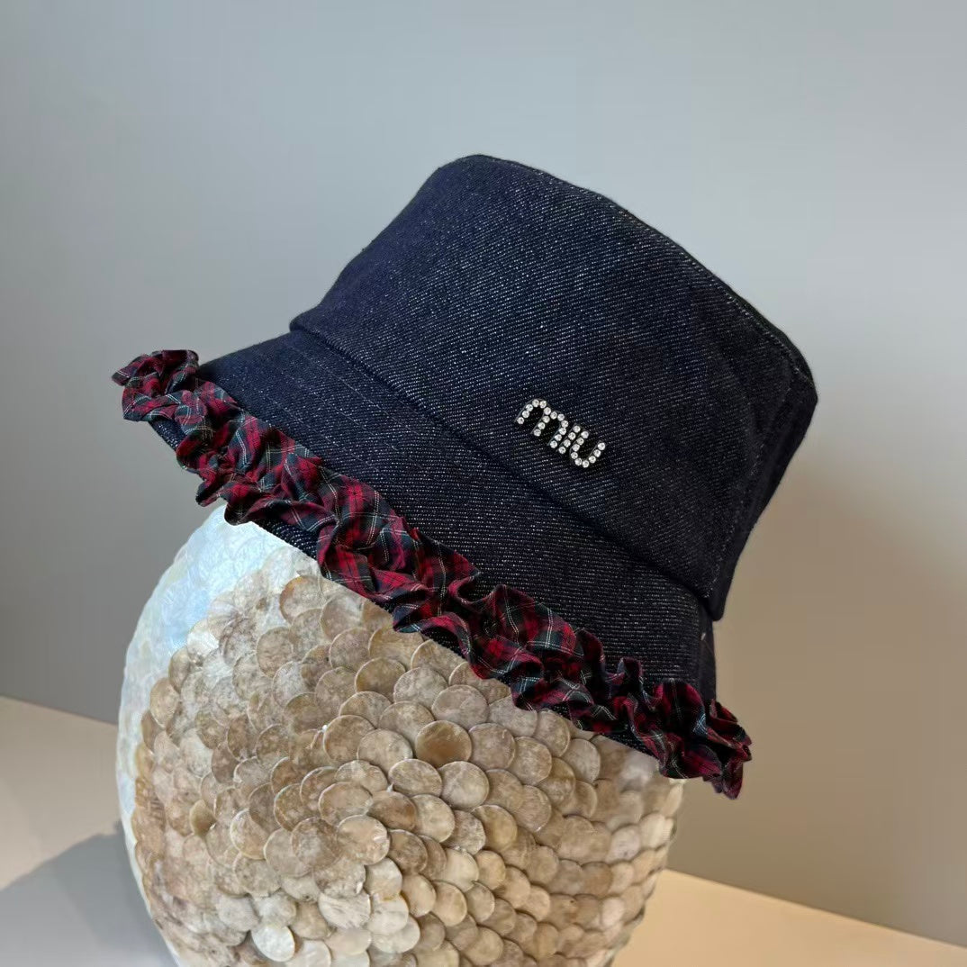 New lace denim fisherman hat