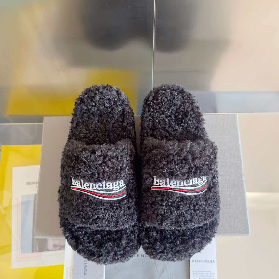 Thick sole, waterproof platform, wool slippers