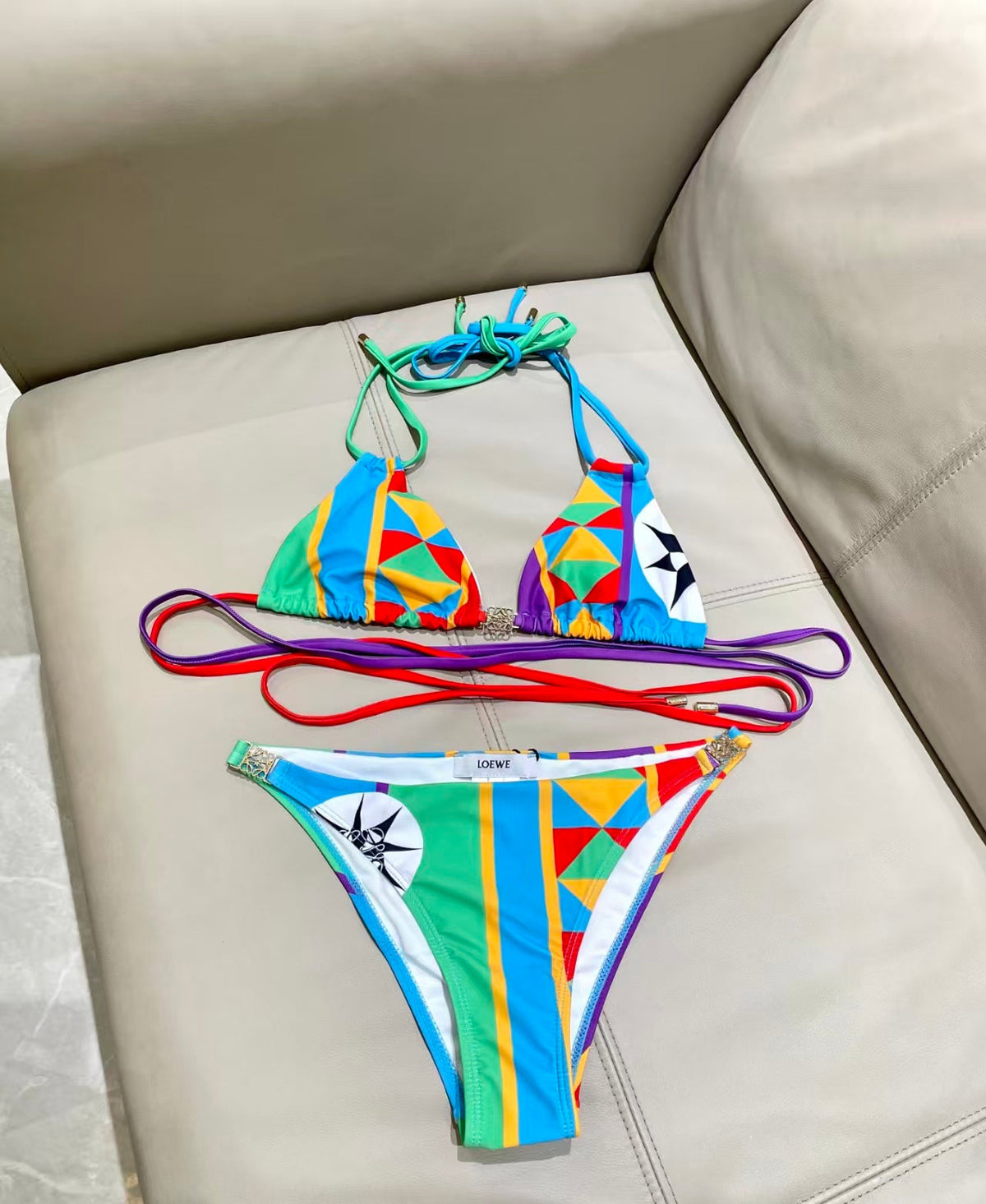 New Split Printed Swimsuit