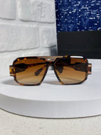 Steampunk retro square frame double beam sunglasses
