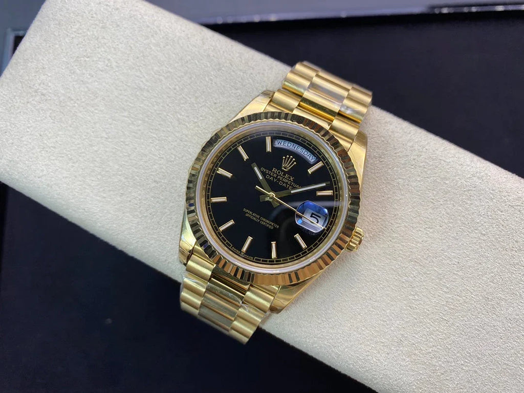 DATE-Black Yellow gold - 41mm