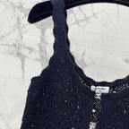Minimalist Wave-Edge Cut-Out Vest