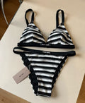 New striped split swimsuit
