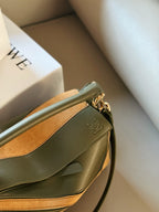 Matte leather patchwork color geometric bag cowhide