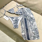 New three piece printed swimsuit