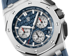 Chronograph-Blue Rubber Strap - Titanium Steel - Quartz - 43mm