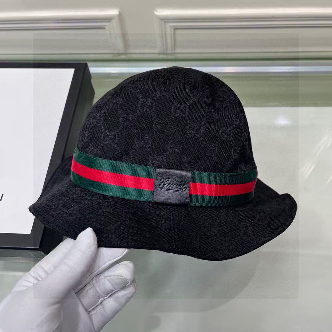 Red and green woven fisherman's hat