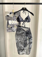New three piece printed swimsuit