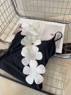 Hot selling flower suspender swimsuit